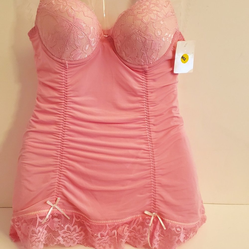 NWT Rene Rofe Pink Chemise ruched front Lingerie